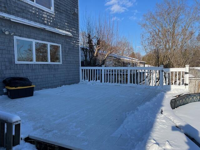 view of yard covered in snow