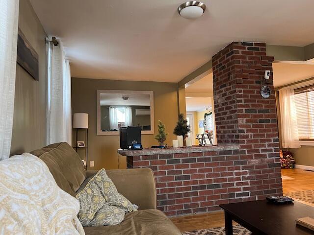 living room with wood-type flooring