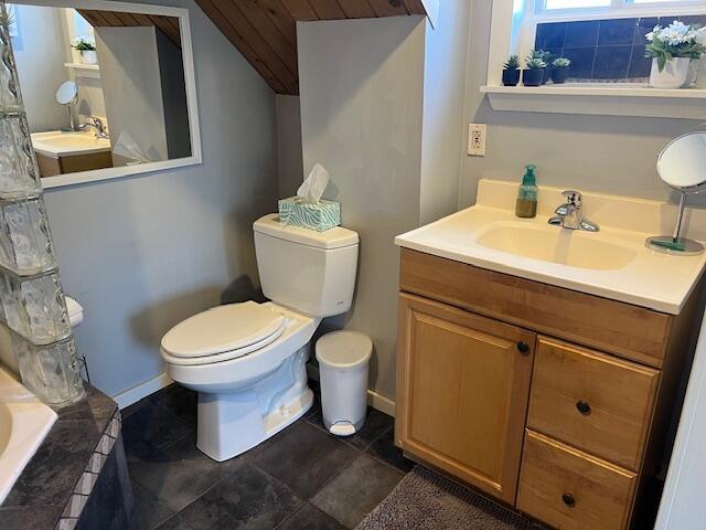 bathroom with vanity and toilet