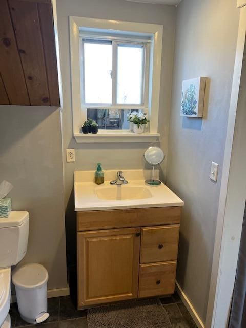 bathroom with vanity and toilet