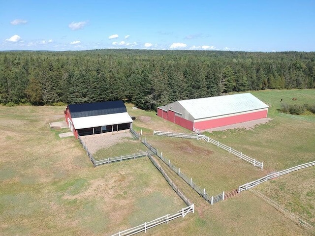 drone / aerial view featuring a rural view