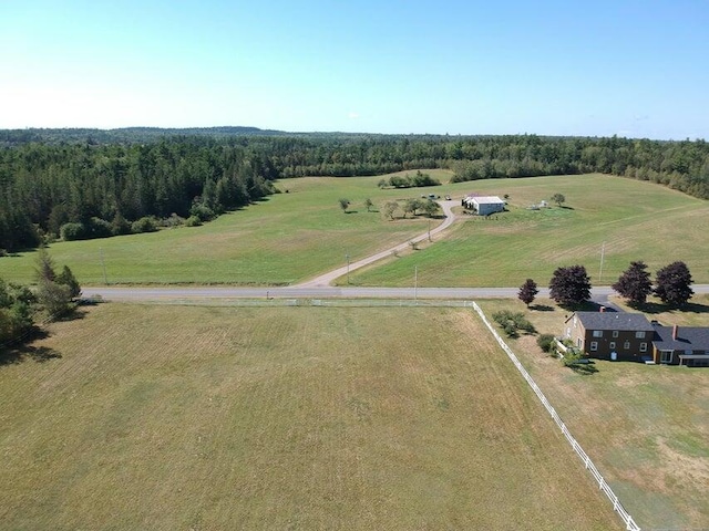 drone / aerial view with a rural view