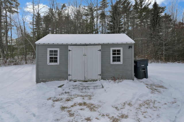 view of snow covered structure