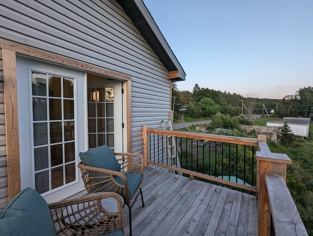 view of deck at dusk