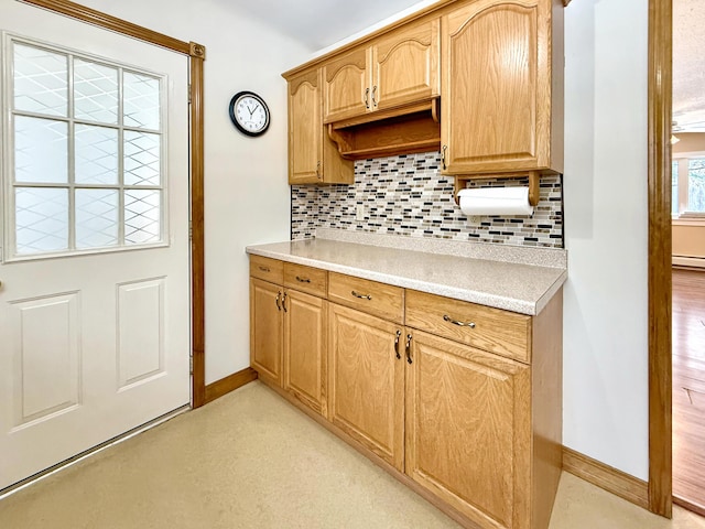 kitchen featuring tasteful backsplash