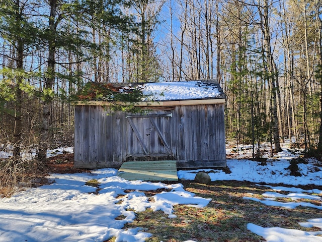 view of snow covered structure