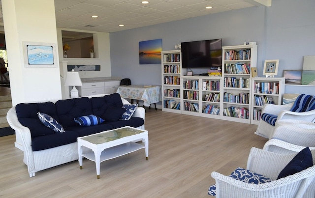 living room featuring light hardwood / wood-style floors