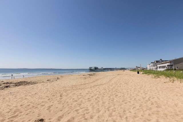 view of water feature featuring a beach view