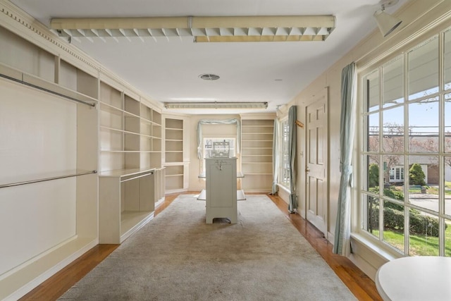 hall with light wood-type flooring