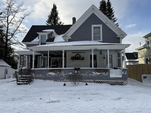 view of front of home with covered porch