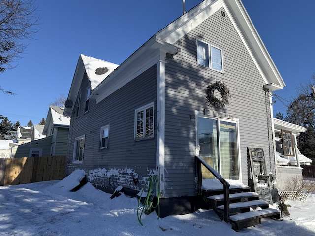 view of snowy exterior