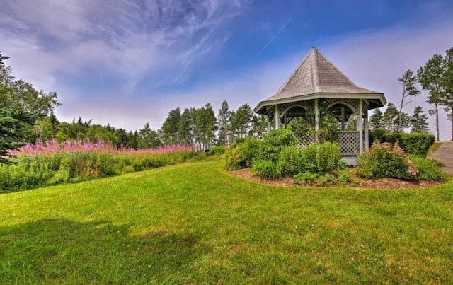 exterior space featuring a gazebo