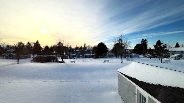 view of snowy yard