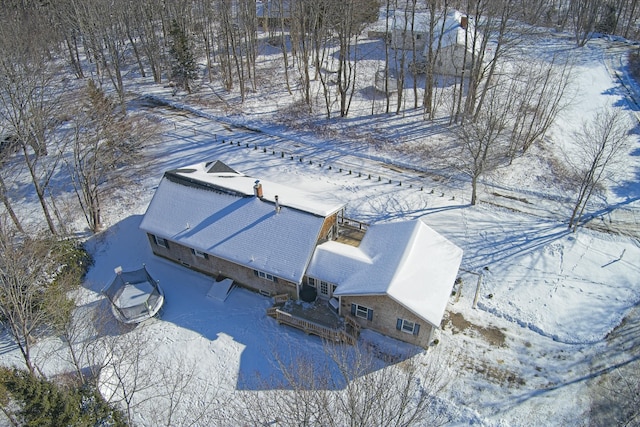 view of snowy aerial view