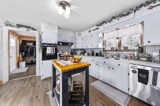 kitchen featuring a healthy amount of sunlight, under cabinet range hood, appliances with stainless steel finishes, and a sink