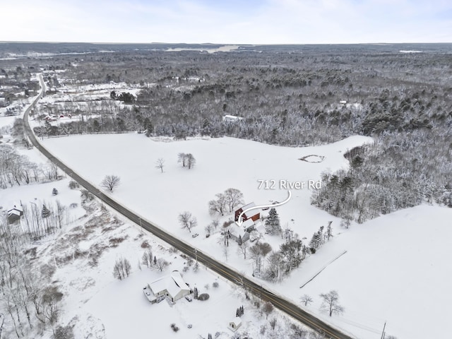 view of snowy aerial view