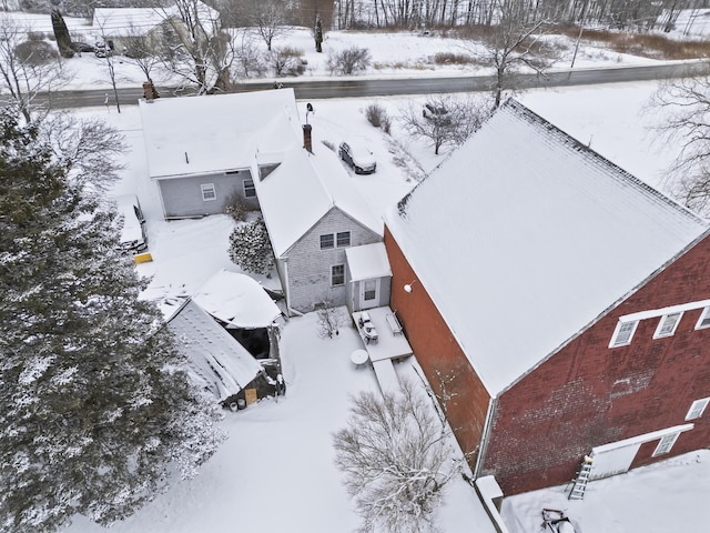 view of snowy aerial view