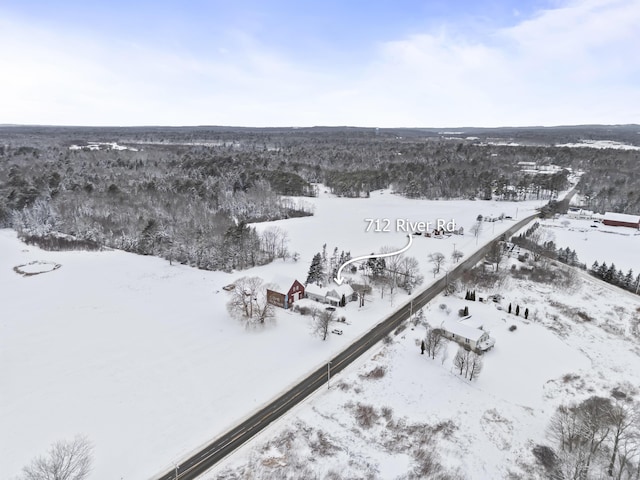 view of snowy aerial view