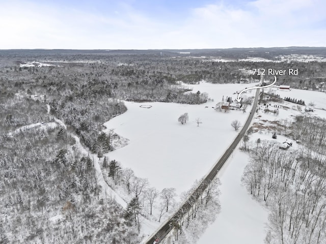 view of snowy aerial view