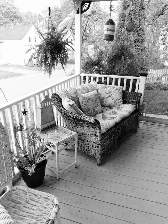 deck with outdoor lounge area