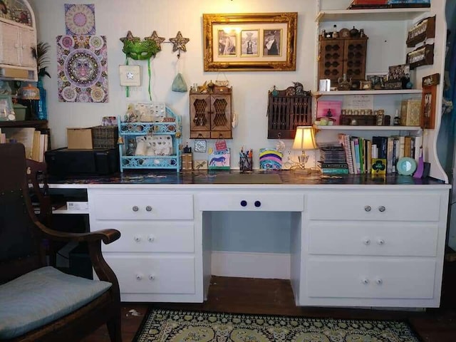 interior space with built in desk