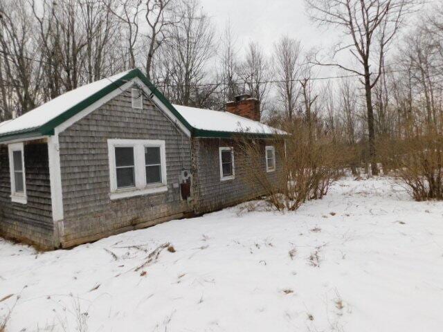 view of snow covered exterior