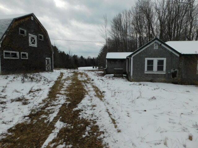 view of snow covered exterior