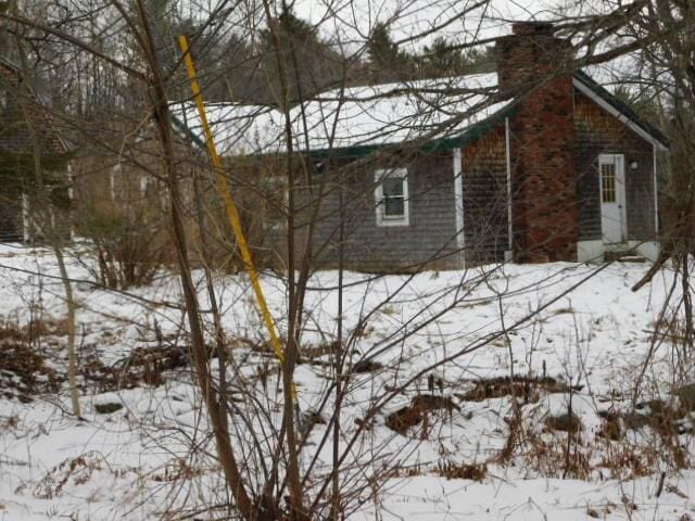 view of snow covered exterior