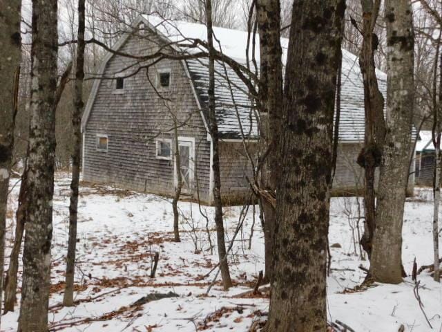 view of snowy exterior