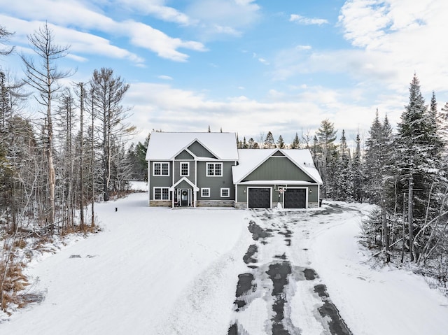 view of front of house with a garage