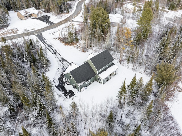 view of snowy aerial view