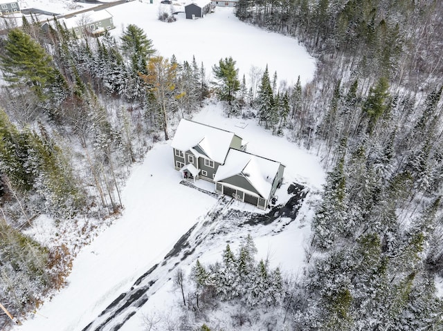 view of snowy aerial view