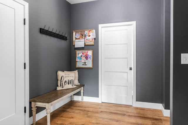 mudroom with light wood-type flooring