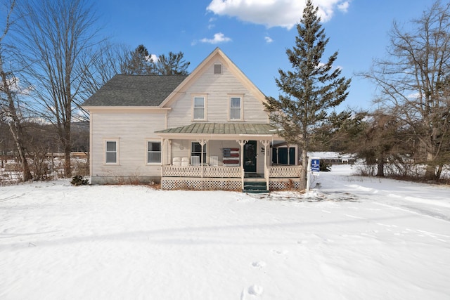 view of front of home featuring covered porch