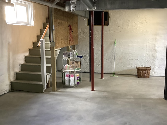 basement with stairway