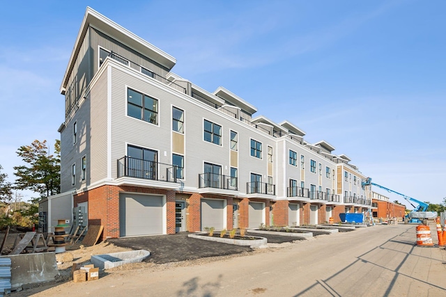 view of building exterior with a garage