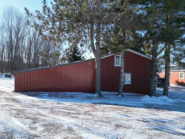 view of snow covered structure