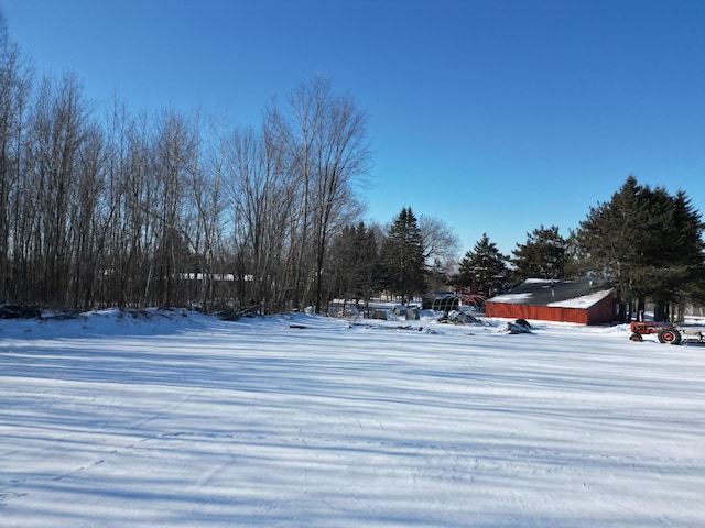 view of yard covered in snow