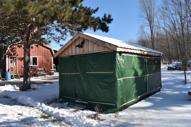 view of snow covered structure