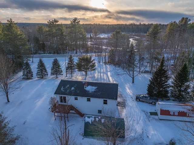 view of snowy aerial view