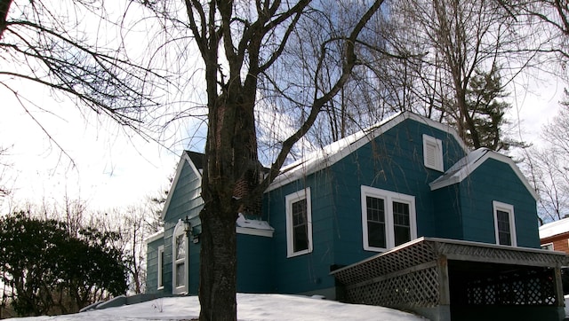 view of snowy exterior