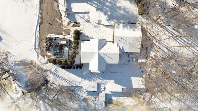 view of snowy aerial view