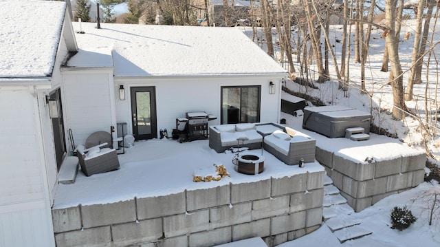 exterior space featuring a grill