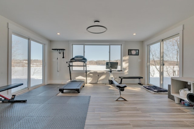 exercise room featuring a healthy amount of sunlight