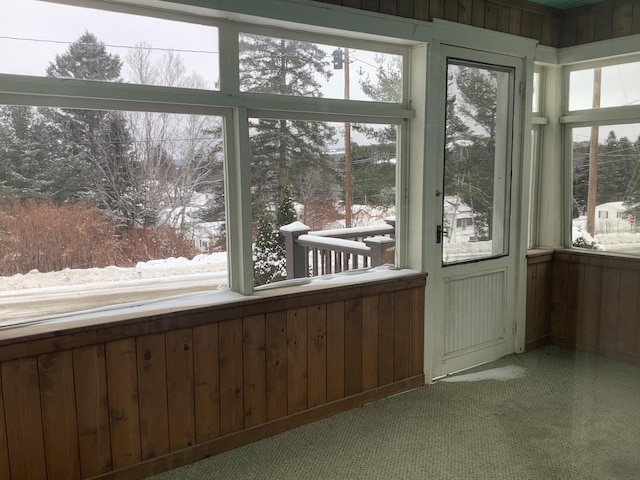 view of unfurnished sunroom