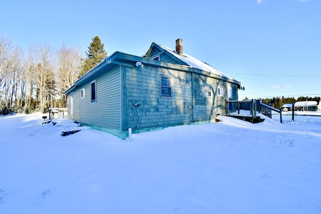 view of snowy exterior