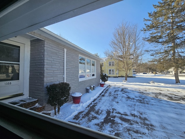 view of snowy exterior