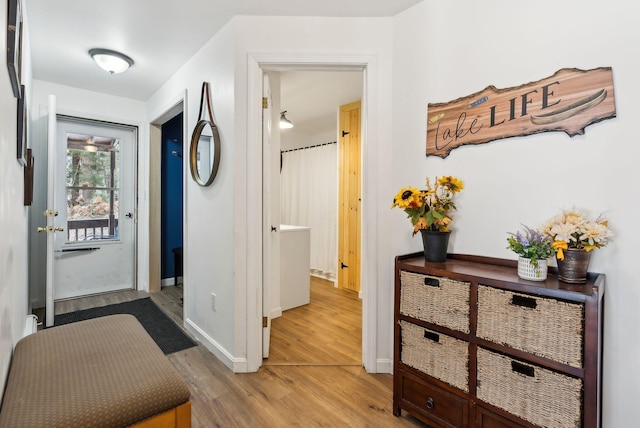 entryway featuring light hardwood / wood-style floors