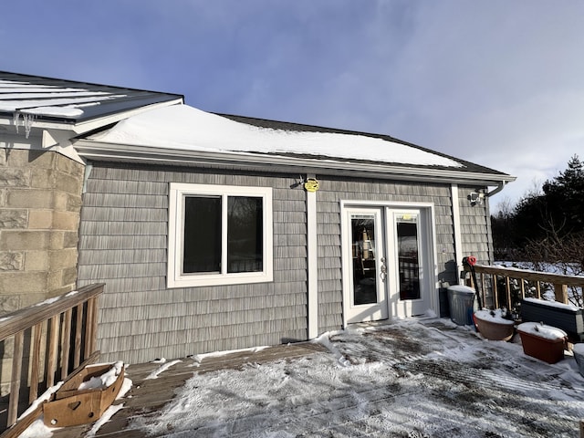 exterior space featuring french doors