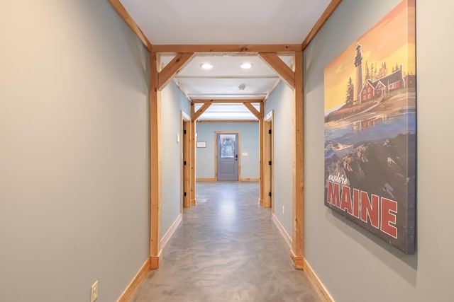 corridor featuring concrete floors